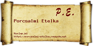 Porcsalmi Etelka névjegykártya